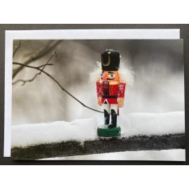 One Jade Lane *ONE* Nutcracker In Snow Christmas New Year Holiday Season Card Large Funny