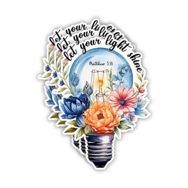 (3pcs) Let Your Light Shine Sticker Christian Bible Verse Matthew 5:16 Jesus Vinyl Decal Inspirational Quotes Stickers for Books Laptops Phonecase Water Bottles Kindles Car-2.1x3