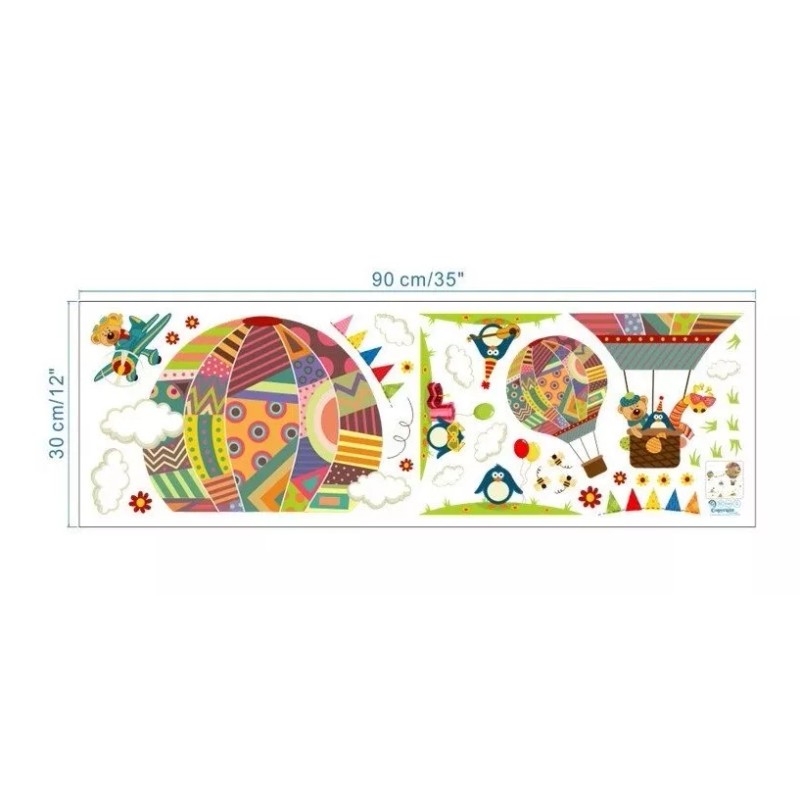 DaraBaby Vinil Decorativo Infantil Globo Aerostático Recamara Cuarto