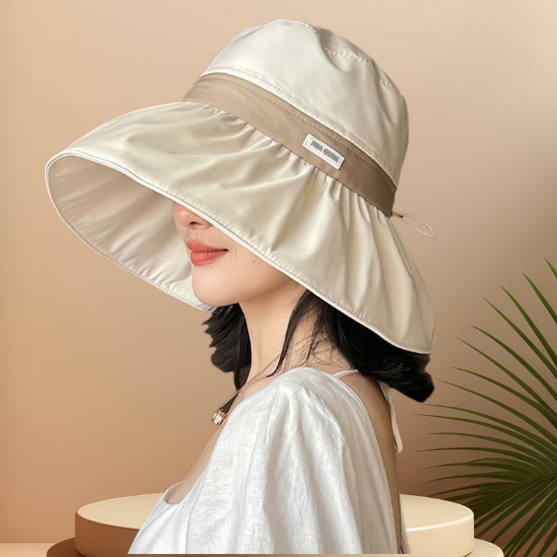 [VIDOSCLA] UVカット帽子 ゴム紐 レディース 日除けハット UPF50+ 小顔 日除け帽子 遮光 紫外線対策
