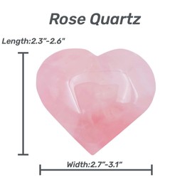 |XRYXTL|Rose Quartz|2.7"-3.1" Large Heart Stone|Healing Crystals Gifts for Women|Natural Reiki Gemstone, Polished Stone, Home Decor and Collection