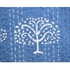 YUVANCRAFTS Indian Handmade Cotton Kantha Quilt Traditional Indigo Print Twin