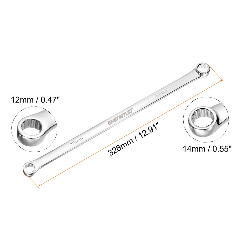 sourcing map 2pcs Double End Box Wrench 12 x 14