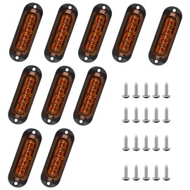 Ecleco 10 Front Flasher 12-24 V LED Flash Side Marker Light Strobe Car Trailer Side Light E8 Flashing Light Car Warning Light for Truck Tractor Caravan Yellow