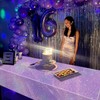 APUXXJUPA 4 Pcs Purple Laser Table Covers, Rectangular, Polyethylene (PE),