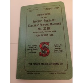 TabSynth Design Works LLC Singer 221K Featherweight Sewing Machine Manual (Repr.), White