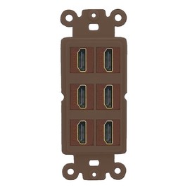 RiteAV HDMI Wall Plate 6 Port - Rocker [Brown/Brown]