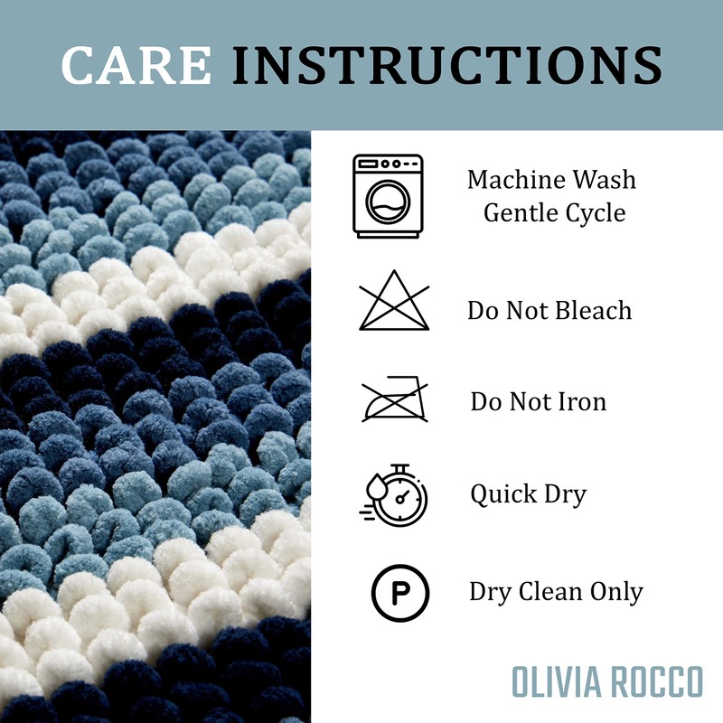 Olivia Rocco Padstow Stripe Bathmat Comfort To Your Bathroom Super