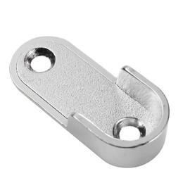 Mcredy 2 Pair Zinc Alloy Oval Hanging Rail Rod Holder End Bracket Support for Wardrobe Closet Silver 0.63" Inner Size