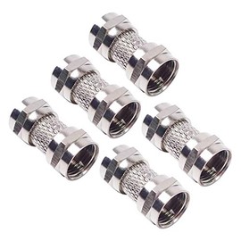 Goupchn F Type Male to Male Coax Connector 75 Ohm RG6 Coaxial Adapters 5 Pack for Coax Cables, Wall Mounted TV, Wall Plates, Antenna, Splitter, Amplifier