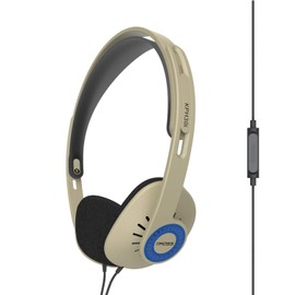 (Rhythm Beige) - Koss KPH30iRB On-Ear Headphones, in-Line Microphone and Touch Remote Control, D-Profile Design, Wired with 3.5mm Plug, Rhythm Beige