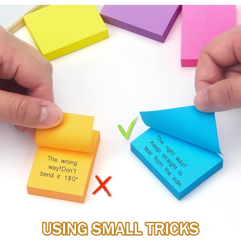 Sticky Notes 1.5x2 inch Bright Colors Self-Stick Pads 24 Pads/Pack