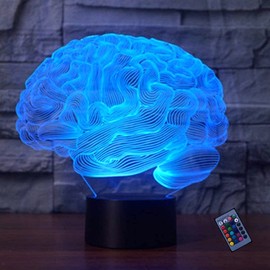 YTDZLTD Creative 3D Brain Night Light 16 Colours Different Remote Control USB Power Touch Switch Decor Lamp Optical Illusion Lamp LED Lamp Table Children Brithday Christmas Gifts