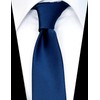 ZENXUS Solid Skinny Ties for Men, 2.5 inch Slim Navy