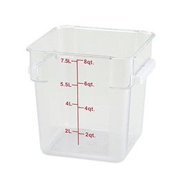Winco PC Square Storage Container, 8quart,Clear, Medium