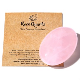 AWARDSEN 2.4" Large Rose Quartz Crystals Stone Polished Palm Stone Healing Crystals 0.7" Thick Natural Reiki Gemstone Worry Stone Energy Balancing Anxiety Stress Relief Meditation