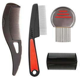 TELAIN 4 Stück Kopfhautpflege Kämme Hohle Zähne zur Schuppenentfernung & Massagebürsten für eine gesunde Kopfhaut, Entfernung von Schmutz und Schuppen, Braun, Rot, Schwarz & Blau (Set von 4)