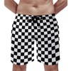 BUGKHD Checkerboard Modern Black Checkered Pattern Men's Summer Beach Shorts,