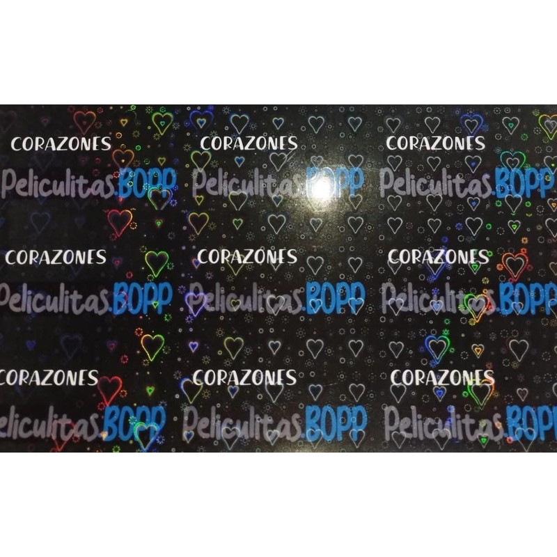 Rollo para Laminado Térmico Holográfico Corazones 30cm x 25m