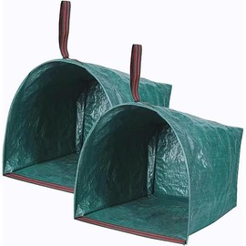 2-Pack Yard Waste Bags，Large Yard Dustpan-Type Garden Bag for Collecting Leaves，Reuseable Heavy Duty lawn and leaf bags，Garden Waste Container for Clean Up Outdoor Debris Leaves Grass Clippings