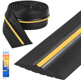 10FT Garage Door Bottom Threshold Seal Strip with 300ml Black Adhesive/Sealant, Universal Rubber DIY Bottom Floor Threshold Seal, Weatherproofing Weather Stripping Replacement