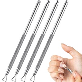 Beavorty 8 Pcs Cuticle Remover Tool Nail Gel Cuticle Pusher Cuticle Pusher Remover Nail Peeler Scraper Nail Pusher Tool Triangle Nail Polish Remover Cuticle Tools Mounter Stainless Steel