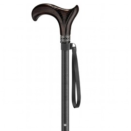 Asterom Carbon Fiber Cane - Lightweight, Ergonomic, Adjustable - Walking Canes for Men & Women, Carbon Walking Cane, Cool Walking Sticks for Seniors (Derby)