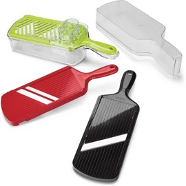 Kyocera Juego avanzado de cortador de cerámica con mandolina ajustable, cortador de juliana y rallador