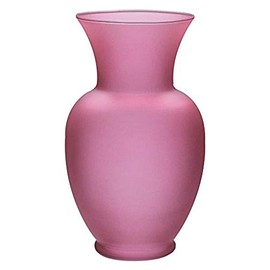 Floral Supply Online 8 3/4" Spring Garden Vase and Flower Guide Booklet - Decorative Glass Flower Vase for Floral Arrangements, Weddings, Home Decor or Office. (Pink)