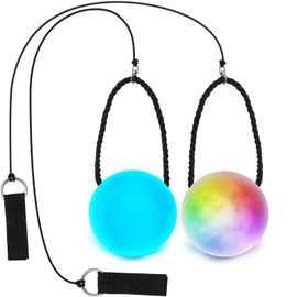 LED Poi Balls 2 Pieces, Light Spinning Flow Ball Toy, Multi Color Light Poi Balls