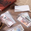 100 Pack Clear Paper Money Holders Currency Sleeves Opp Material