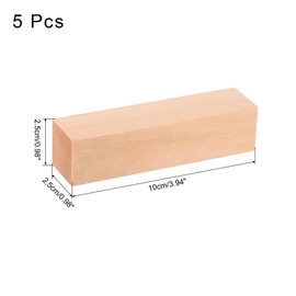sourcing map 5Pcs Basswood Carving Block, 3.94"x0.98"x0.98" Square Wooden Dowels Blocks for DIY, Arts Decoration, Crafts Whittling, Hand Carved