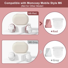 2pcs Duckbill Valves and 2pcs Diaphragm Compatible with Momcozy Mobile Style M6, Replace for M6 Breast Pump Replacement Accessories, Fit for Momcozy Pump Part, Not Original Parts, 4 Pack, Gray