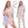 MORFORU 3 Piece Button Up Pajamas for Women Set Soft