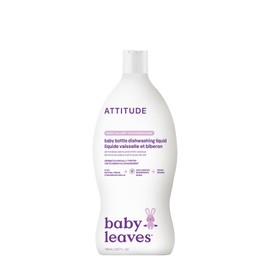 ATTITUDE Baby Dish Soap and Bottle Cleaner, EWG Verified Dishwashing Liquid, No Added Dyes or Fragrances, Tough on Milk Residue and Grease, Vegan, Sweet Lullaby, 23.7 Fl Oz