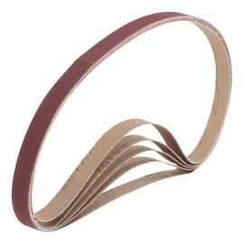 QUARKZMAN 5 Stück 1-1/2" x 30" Schleifbänder 400 Körnungen Aluminiumoxid Schleifband Schleifpapier Schleifpapiere für Metall Holz Schleifen Polieren, Rötlich Braun