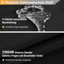 BTTN Shower Curtain Fabric 180 x 180 cm, Linen Texture Anti-Mould Waterproof Textile Shower Curtain with 12 Hooks, Modern Washable Heavy Decorative Polyester Shower Curtains for Bathroom - Black