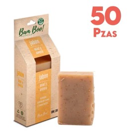 50 Pack Jabón Artesanal Natural Miel Avena 100 G Bam Boo                                                                                              