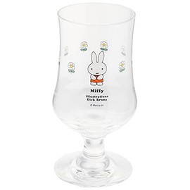 Kim Jo Pottery 408106 Dick Bruna "Miffy" Float Parfait Glass Tableware, Approx. 10.1 fl oz (310 ml), Retro Cafe, Flowers, Made in Japan