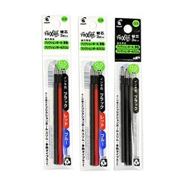 Pilot FriXion Ball Slim Refill for Multicolor Type 0.5mm, Black + 3 Color Set, 2 x LFBTRF30EF3B x 1+3C x 2, 2 Types of 3