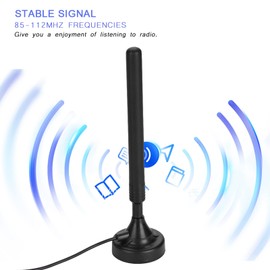 FM Indoor Antenna Amplifier, FM Radio Antenna FM Antenna with Amplifier for Radio USB Indoor Antenna Rod Antenna for FM Radio Tuner Stereo AV HiFi Receiver