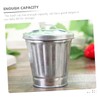LABRIMP 4pcs Metal Trash Can with Lid Small Office Desk