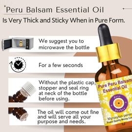 dève herbes Peru Balsam Essential Oil (Myroxylon pereirae) with Glass Dropper | Pure | Viscous Texture | Unisex | All Skin Types | External Use | Natural Extract | Steam Distilled 120ml (4 oz)