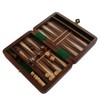 Backgammon Travel Set Wooden Board Hand Carved Game Folding Portable