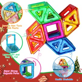 Magnetic Building Blocks toys for 3 year old boys girls Magnetic Tiles for Kids Learning Educational Magnets Construction Set Toys for 3 4 5 6 7 8+ Year Old STEM Toy Christmas Birthday Gift