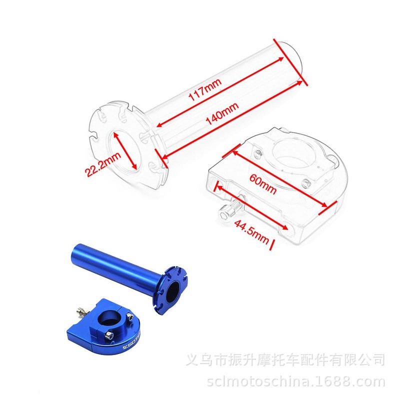 High Throttle Kit Motorcycle Universal Aluminum (Blue)