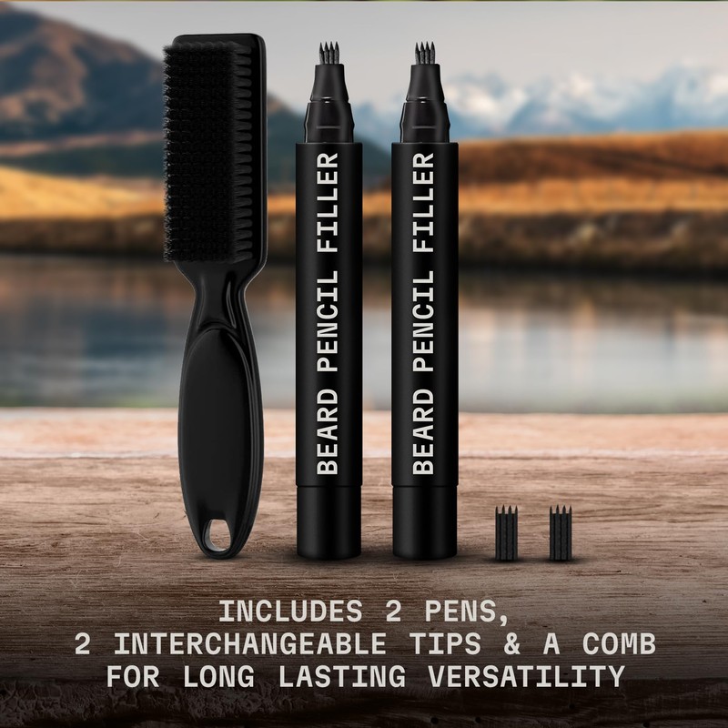 Striking Viking Beard Pen - Jet Black, 2 Pack -