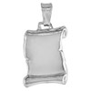 Sterling Silver Plain Scroll Pendant Hollow Italy 11/16 inch (18