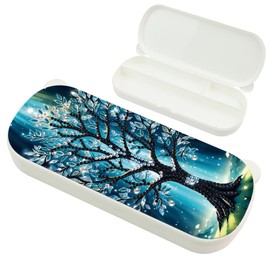 SHEGZHUC Diamond Painting Pencil Case 22 x 8.8 cm Diamond Painting Pencil Case Pencil Case Special Stones for Office School Household Tree of Life Blue, d'Alene to