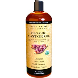Mary Tylor Naturals Aceite de ricino orgánico de 16 onzas, certificado USDA por Mary Tylor Naturals, prensado en frío, sin hexano, 100% puro, increíble hidratante para piel y cabello, estimula el crecimiento para cabello, pestañas y cejas